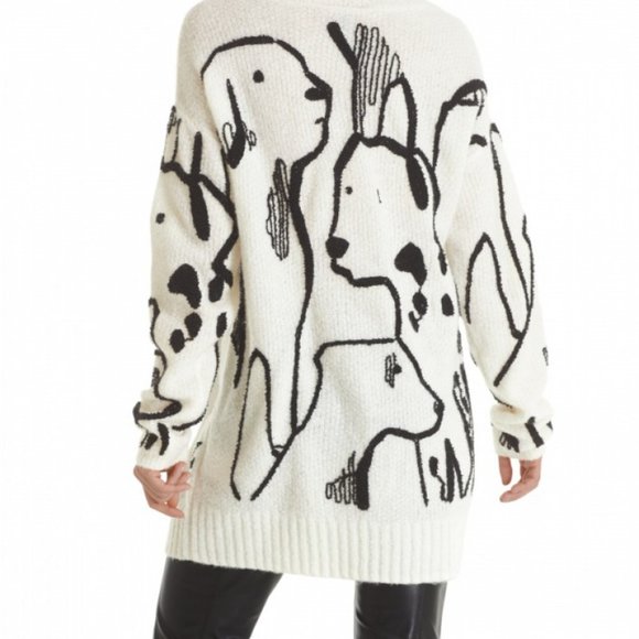 MARC CAIN:  Dalmatian Pattern Sweater - white & black - Picture 3 of 12